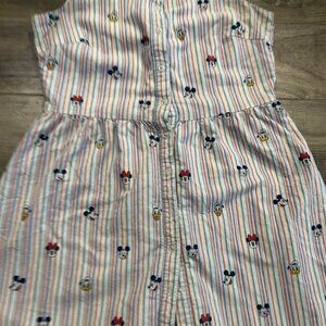 Disney Womens Characters Sun Dress Mickey Donald Minnie Pin Striped
